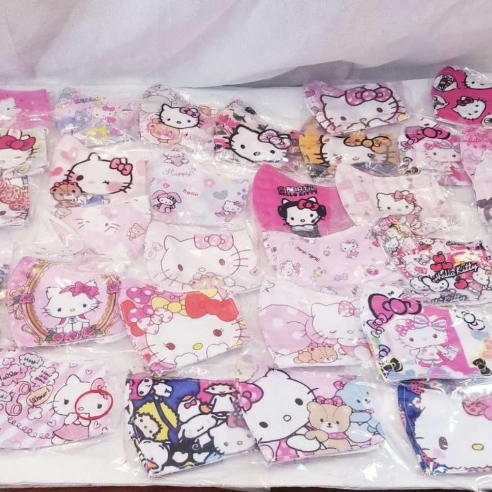 3x HANDMADE HK hello kitty sanrio FACE COVER MASK